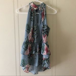 Tropical high neck top